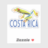 Costa Rica mit mit Augen Rotholzfrosch Aufkleber (Blatt)