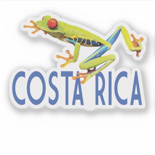 Costa Rica mit mit Augen Rotholzfrosch Aufkleber (Vorderseite)