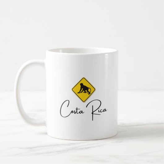 Costa Rica Monkey Crossing Signa Pura Vida Souveni Kaffeetasse (Links)