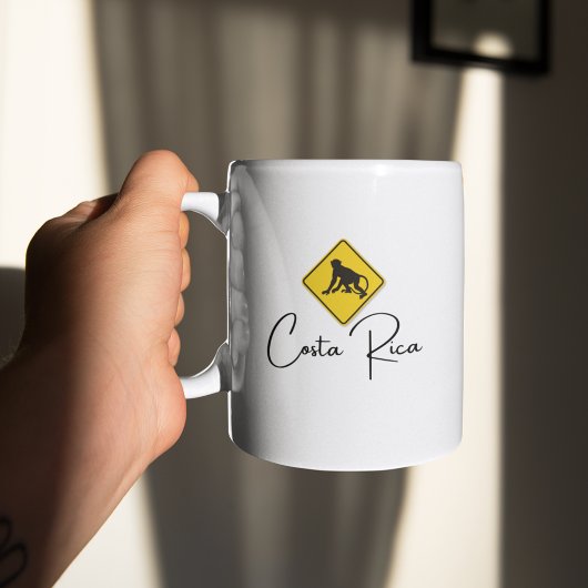 Costa Rica Monkey Crossing Signa Pura Vida Souveni Kaffeetasse