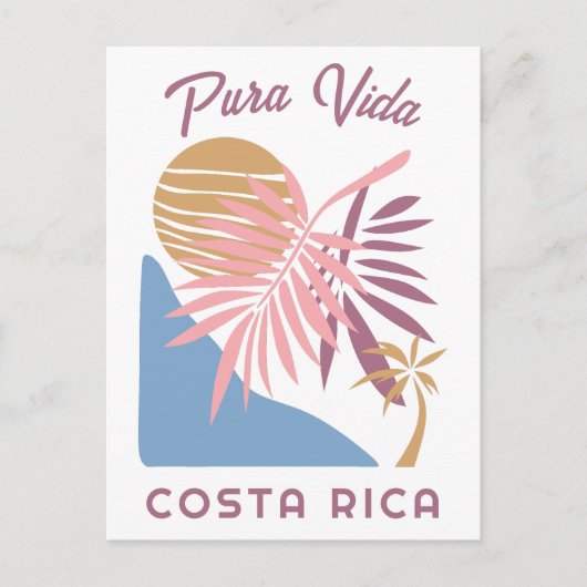 Costa Rica Motto Pura Vida Postkarte (Vorderseite)