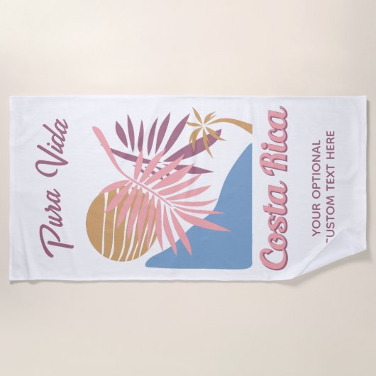 Costa Rica Motto Pura Vida Strandtuch (Vorderseite)