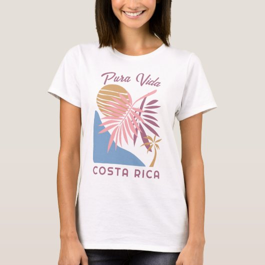 Costa Rica Motto Pura Vida T-Shirt (Vorderseite)