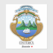 Costa Rica National Coat of Arms Patriotic Aufkleber (Blatt)