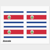 Costa Rica - Nationalflagge Costa Ricas Rechteckiger Aufkleber (Blatt)