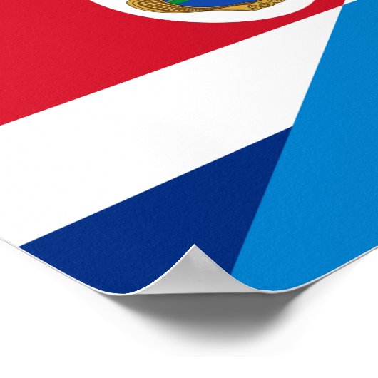 Costa rica nicaragua Halbfahne Poster (Ecke)
