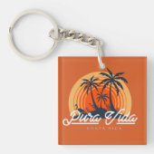 Costa Rica Orange Beach Pura Vida Schlüsselanhänger (Vorderseite)