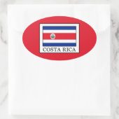 Costa Rica Ovaler Aufkleber (Tasche)