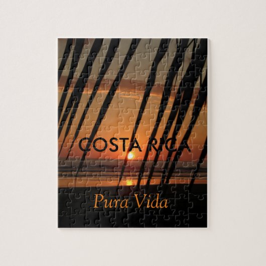Costa Rica Palm Fronds Sunset Puzzle (Vertikal)