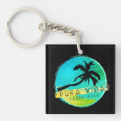 Costa Rica Palm Tree Pura Vida Logo Schlüsselanhänger (Vorderseite)