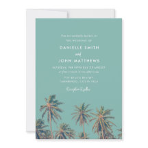 Costa Rica Palms Beach Hochzeitseinladung