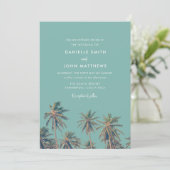 Costa Rica Palms Beach Hochzeitseinladung Einladung (Stehend Vorderseite)