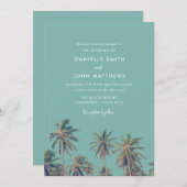 Costa Rica Palms Beach Hochzeitseinladung Einladung (Vorne/Hinten)
