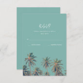Costa Rica Palms Beach Wedding RSVP Karte (Vorne/Hinten)