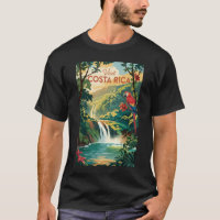 Costa Rica Papagei Illustration Reise Kunst Vintag