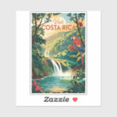 Costa Rica Parrot Illustration Travel Art Vintage Aufkleber (Blatt)