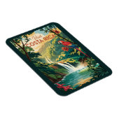 Costa Rica Parrot Illustration Travel Art Vintage Magnet (Rechte Seite)