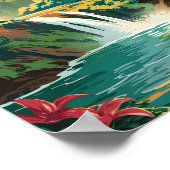 Costa Rica Parrot Illustration Travel Art Vintage Poster (Ecke)