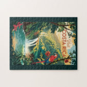 Costa Rica Parrot Illustration Travel Art Vintage Puzzle (Horizontal)