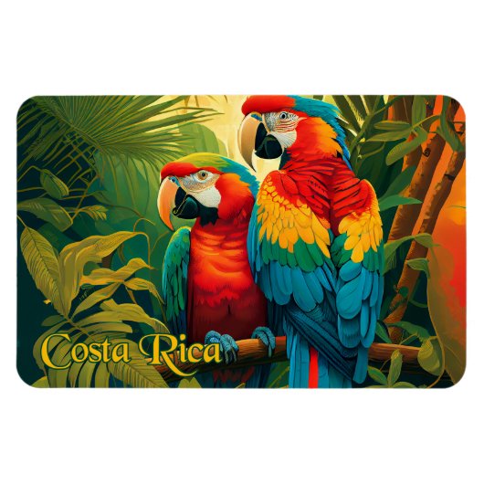 Costa Rica Parrots Magnet (Horizontal)