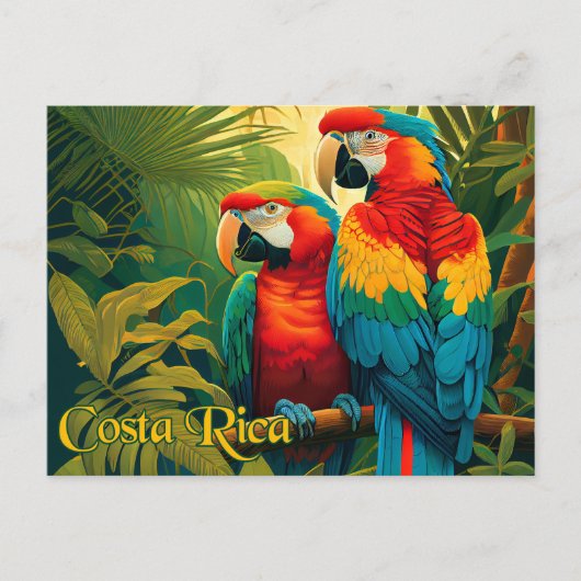 Costa Rica Parrots Postkarte (Vorderseite)