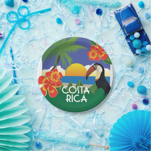 Costa Rica Party Pappteller (Party)