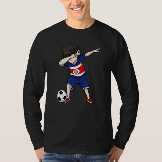 Costa Rica Patriotic Football Proud Nostalgic Root T-Shirt (Vorderseite)
