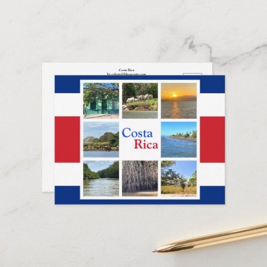 Costa Rica Postkarte (Vorderseite/Rückseite Beispiel)