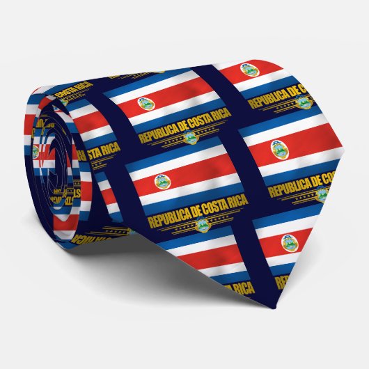 "Costa Rica Pride" Geschenkideen Krawatte (Gerollt)