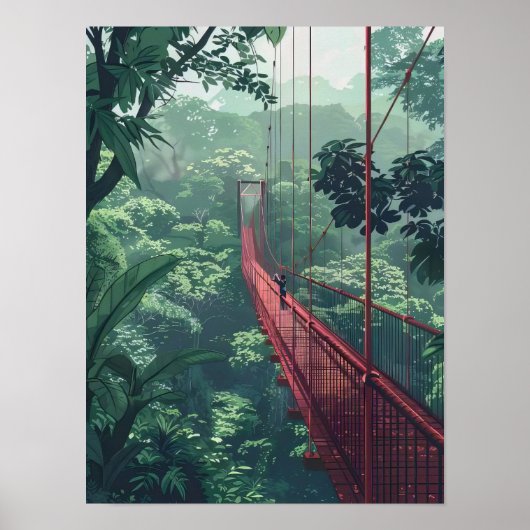 Costa Rica Print Costa Rica Illustration Rainfores Poster (Vorne)