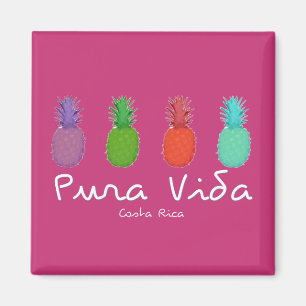 Costa Rica Pura Vida Ananas Magnet  Rosa