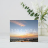 Costa Rica Pura Vida Beach Sunset Postcard Postkarte (Stehend Vorderseite)