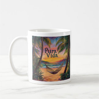 Costa Rica Pura Vida Beach Sunset und Hängematte C Kaffeetasse