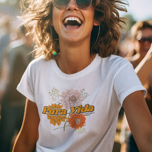 Costa Rica Pura Vida Botanische Blume T-Shirt