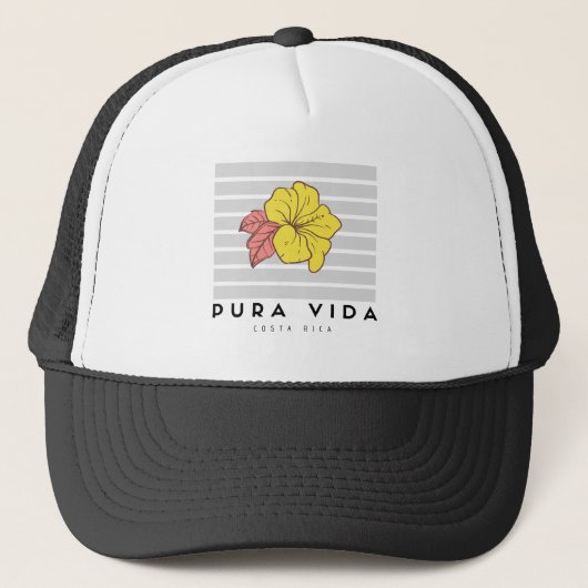 Costa Rica Pura Vida Hibiskus Frauen Truckerkappe (Vorderseite)