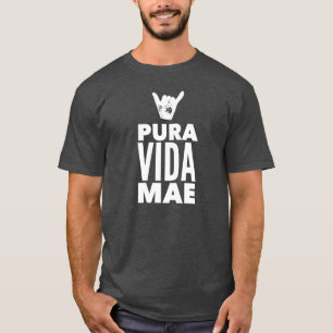 Costa Rica Pura Vida Mae Shaka Sign Surfing T-Shirt