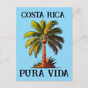 Costa Rica pura vida Palmenbaum Poster Postkarte