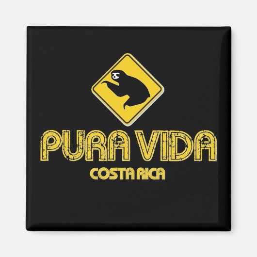 Costa Rica Pura Vida Sloth Crossing Magnet (Vorne)