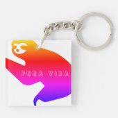 Costa Rica Pura Vida Sloth Schlüsselanhänger (Rückseite)