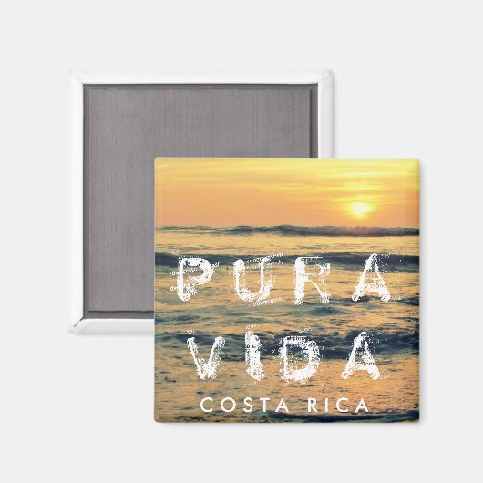 Costa Rica Pura Vida Sunset Souvenir Magnet (Vorderseite/Rückseite)
