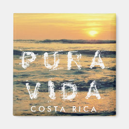 Costa Rica Pura Vida Sunset Souvenir Magnet