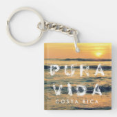 Costa Rica Pura Vida Sunset Souvenir Schlüsselanhänger (Vorderseite)