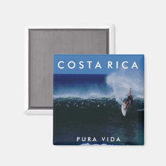 Costa Rica Pura Vida Surf Souvenir Magnet (Vorderseite/Rückseite)