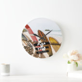 Costa Rica Pura Vida Surfboard Foto Große Wanduhr (Zuhause)