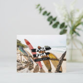 Costa Rica Pura Vida Surfboard Foto Postkarte (Stehend Vorderseite)