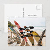 Costa Rica Pura Vida Surfboard Foto Postkarte (Vorne/Hinten)