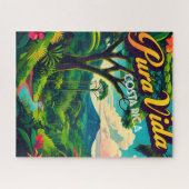 Costa Rica | Pura Vida Travel Vintag Retro Puzzle (Horizontal)
