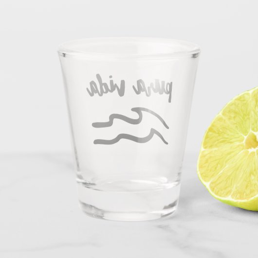 Costa Rica Pura Vida Wave Souvenir Schnapsglas (Rückseite)