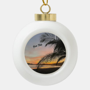 Costa Rica "Pura Vida" Weihnachtsschmuck Keramik Kugel-Ornament