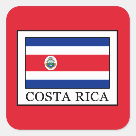 Costa Rica Quadratischer Aufkleber (Vorderseite)